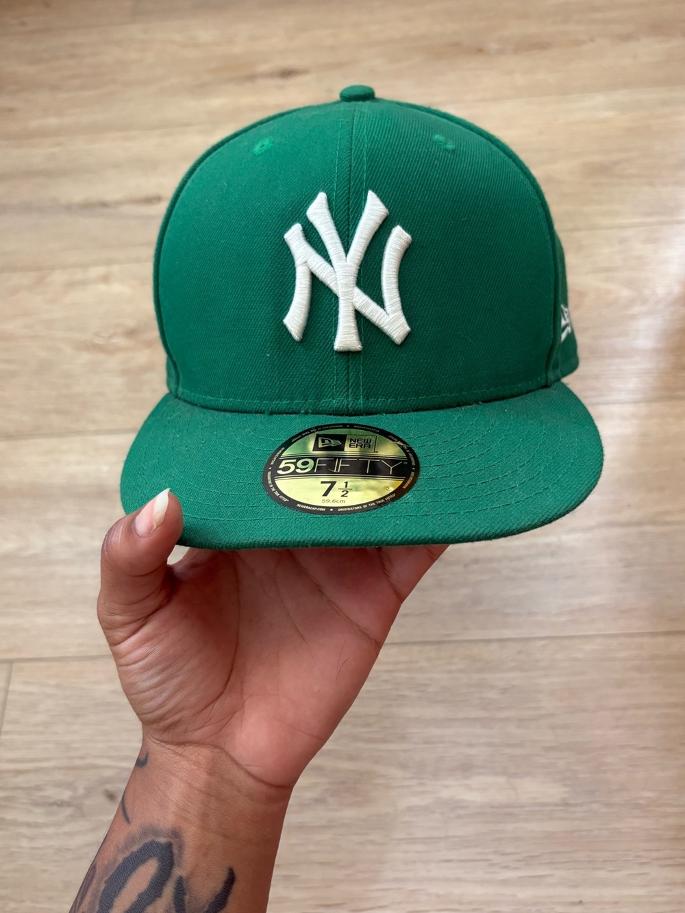 Green New York Yankees New Era 59FIFTY Fitted Hat Size 7 1/2